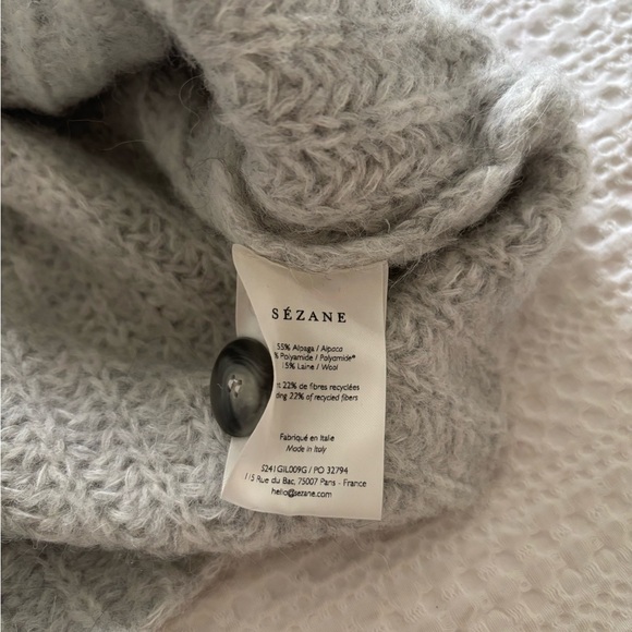 Sezane Basile cardigan, pearl gray, XS - Picture 3 of 6